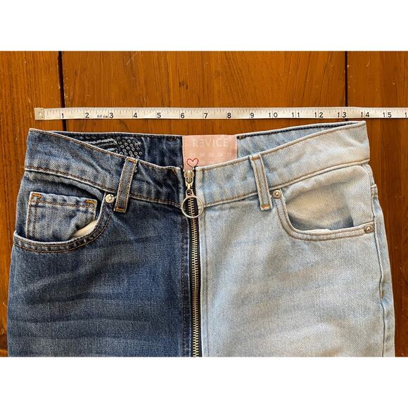 Revice Womens Size 28 Jeans Yin Yang Two Tone High Rise All Cotton Made in USA - Picture 8 of 9